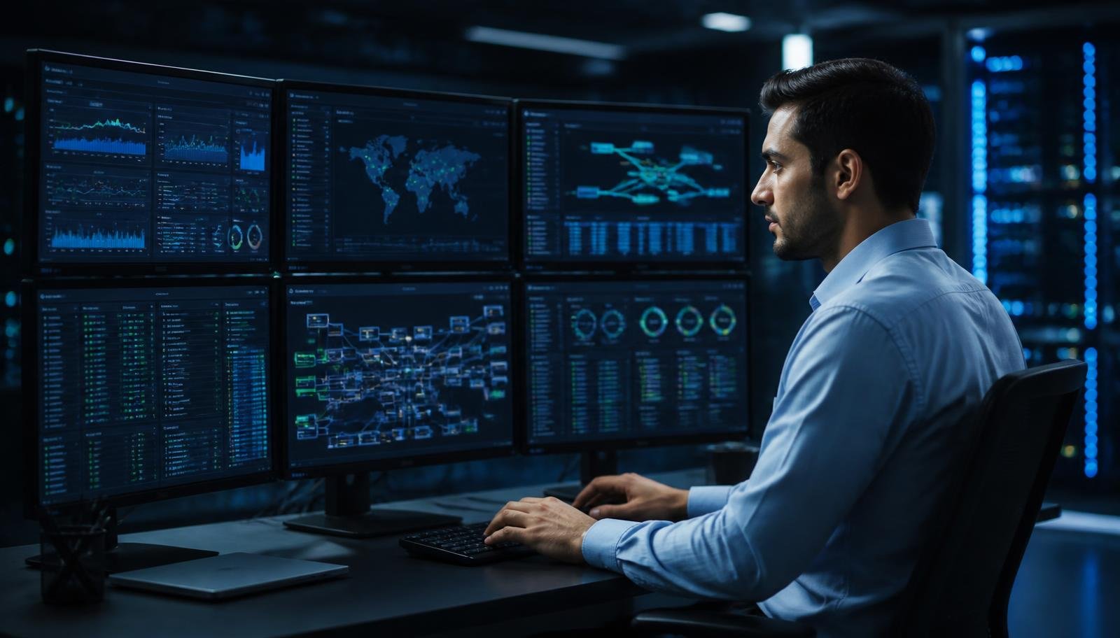 IT engineer monitoring servers and networks — IT AMC service provider in Dubai